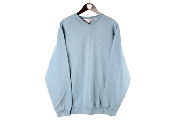 Vintage Nike Sweatshirt blue small swoosh logo 90s 00s retro sport crewneck