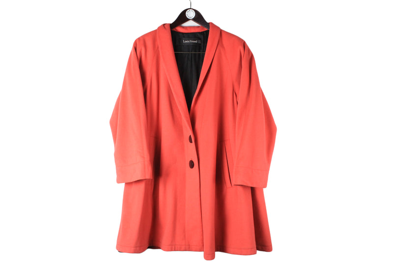 Vintage Louis Feraud Coat Women's F40 wool cashmere 90s retro pink heavy jacket luxury style
