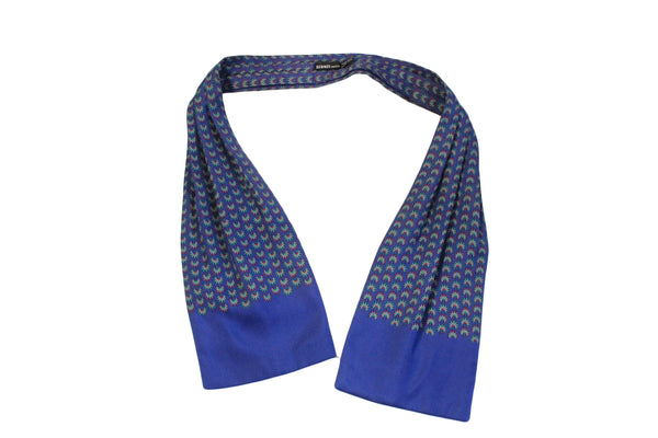Vintage Hermes Men's Silk Scarf authentic rare retro blue floral pattern classic official style scarf