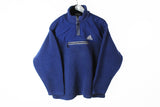 Vintage Adidas Fleece 1/4 Zip Medium blue 90's heavy sweater winter sherpa style 