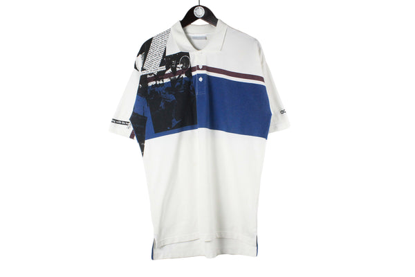 Vintage Adidas Polo T-Shirt tennis 90s retro classic ivan lendl rare collared t-shirt