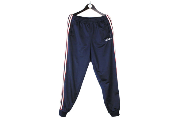 Vintage Adidas Track Pants XLarge size men's sport wear navy blue clothing rare retro 90's 80's suit authentic athletic brand