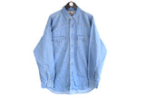 Vintage Levis Shirt blue 90s USA denim jean style blouse oversize
