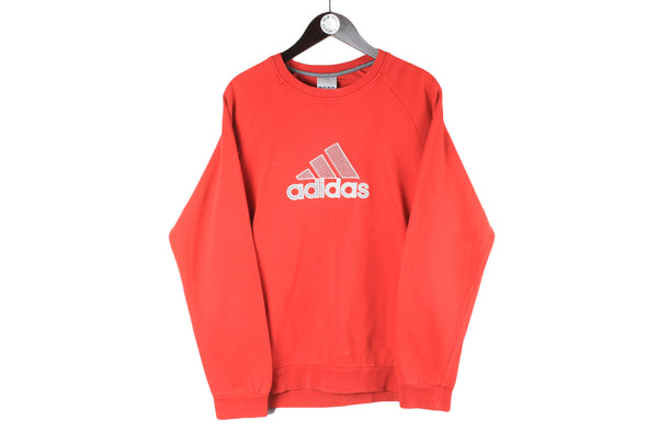 Vintage Adidas Sweatshirt red big logo 90s crewneck sport jumper