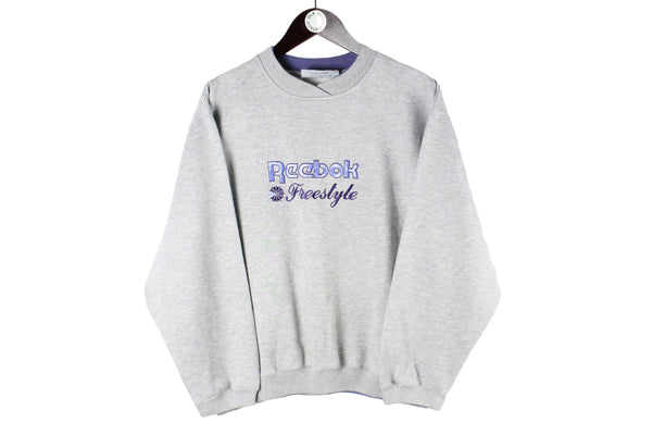 Vintage Reebok Sweatshirt gray Freestyle classic 90s crewneck sport jumper