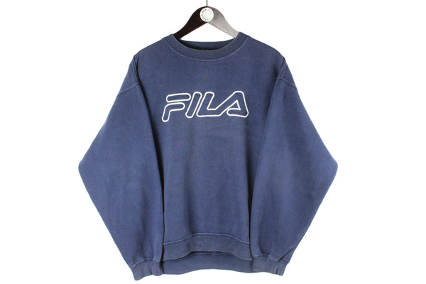 Vintage Fila Sweatshirt blue big logo 90s retro style crewneck sport jumper