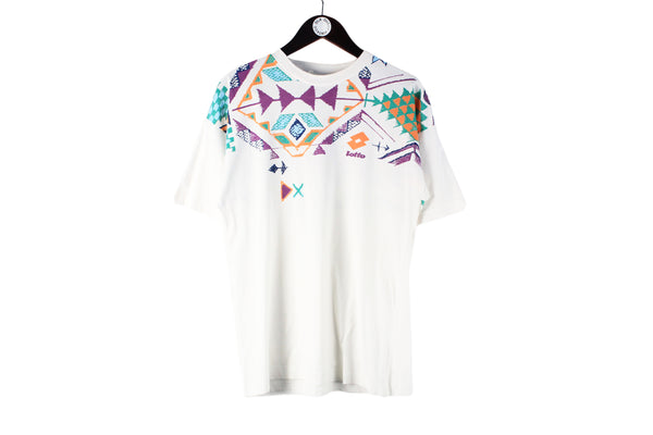 Vintage Lotto for Boris Becker T-Shirt Medium abstract pattern tennis 90s 80s retro sport style Italy brand