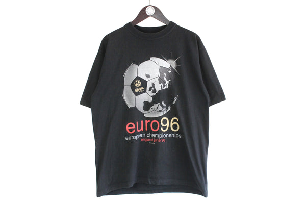 Vintage Nutmeg Euro 1996 T-Shirt  black 90s retro style football jersey shirt 