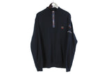 Paul & Shark Sweater XLarge size men's navy blue 1/4 zip  sweat knitted wear classic warm pullover 90's style oversize wear