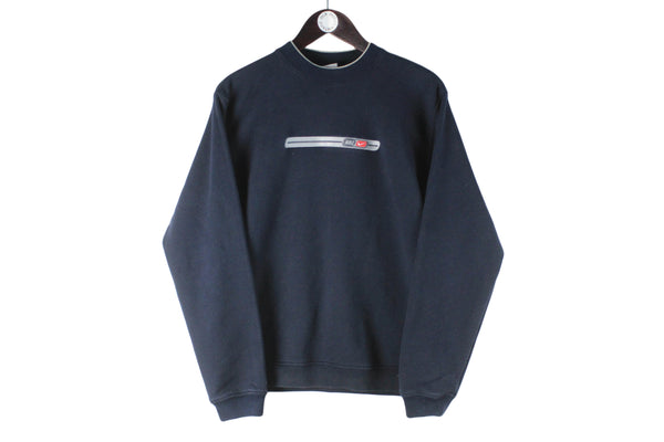 Vintage Nike Sweatshirt Medium navy blue crewneck big logo 90s retro sport style jumper running line