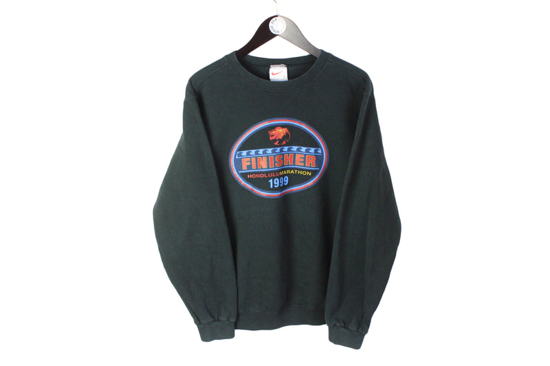 Vintage Nike Honolulu Marathon 1999 Sweatshirt Medium made in USA Finisher 90's crewneck sport style jumper