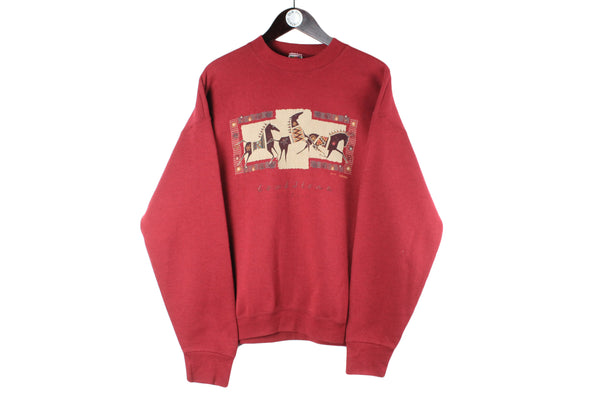 Vintage Tombstone Sweatshirt red crewneck 90s sport jumper big logo classic pullover