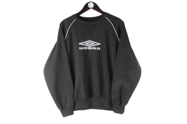 Vintage Umbro Sweatshirt Medium black big logo 90s retro crewneck sport jumper