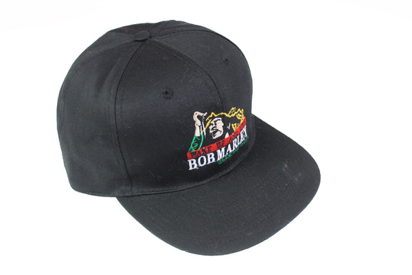 Vintage Bob Marley 1991 "Wake Up And Live" Cap black full hat 90's rare 