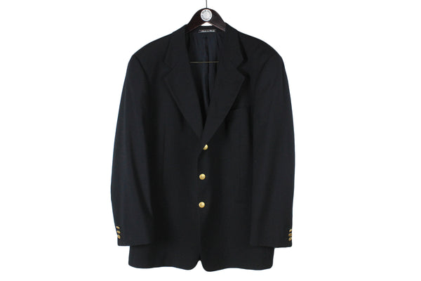 Vintage Giorgio Armani Blazer XLarge size men's black classic basic official wear event 90's 80's luxury brand Italy jacket 
