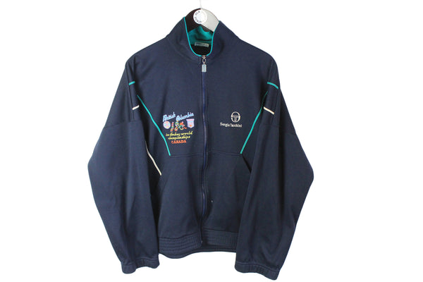 Vintage Sergio Tacchini Track Jacket Medium / Large blue full zip 90's British Columbia Canada sportswear street style full zip athletic cardigan