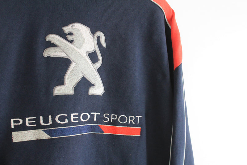 Vintage Peugeot Sport Sweatshirt Full Zip Large
