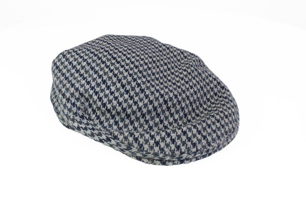 Vintage Kangol Newsboy Cap plaid pattern gray 80's made in Great Britain hat