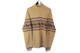 Vintage Bogner Sweater 1/4 Zip XXLarge brown wool jumper authentic winter 90's 00s ski style jumper