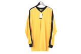 Vintage Puma Long Sleeve XXLarge size oversize new with tags tee v-neck sweat yellow bright jersey central logo sport athletic wear authentic sport clothing retro 90's