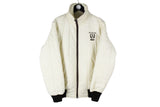 Vintage Fiat Jacket Medium Large size men's white full zip winter clothing warm wear 1980's 80's style street wear outdoot rare retro car motor race racing style F1 Aspen