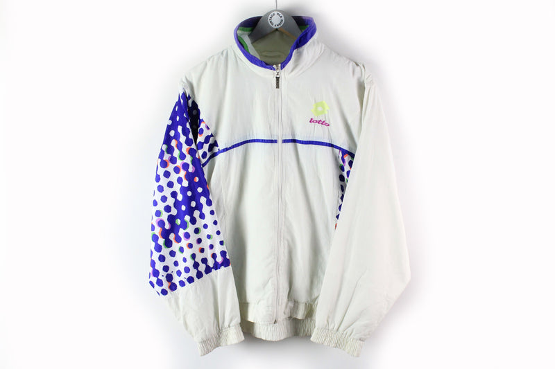 Vintage Lotto Track Jacket Medium / Large 90s white retro wear sport jacket