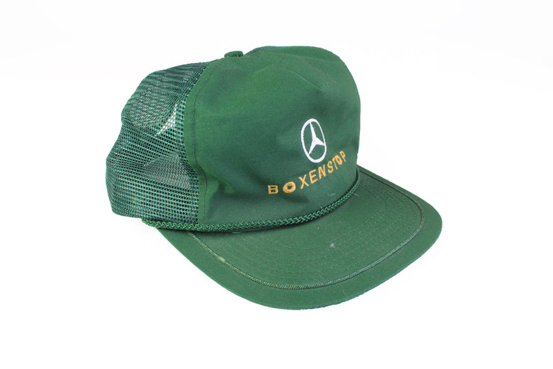 Vintage Mercedes Trucker Cap green 80's Boxenstop boxen stop green hat