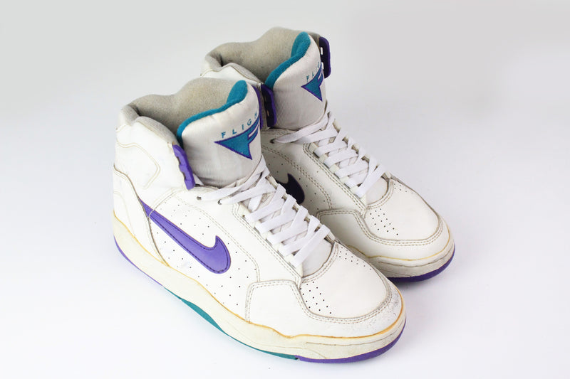 Vintage Nike Air Flight Sneakers EUR 41 white high top 90s basketball shoes 