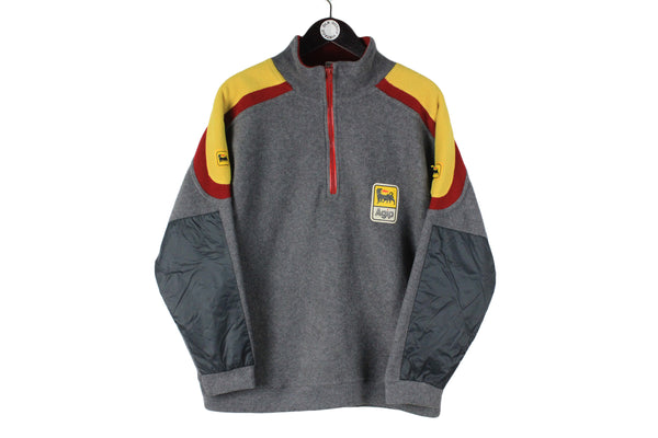 Vintage Agip Fleece Medium size men's half zip warm winter sweatshirt big logo ski sport authentic race racing clothing rare retro 90's 80's outfit Formula 1 F1 petrol