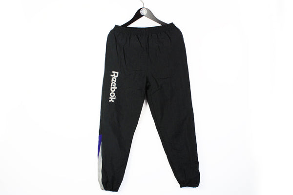 Vintage Reebok Classic Track Jacket Medium black big logo 90s sport pants