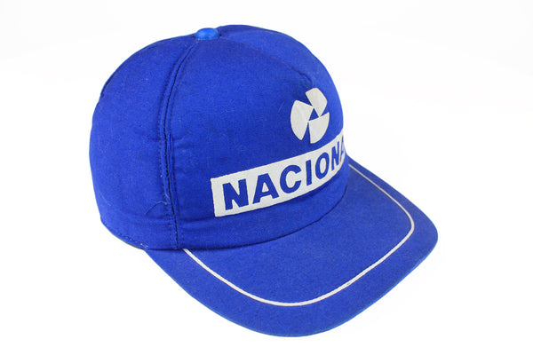 Vintage Ayrton Senna Nacional Cap blue big logo 80's Formula 1 F1 hat