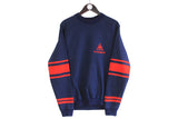 Vintage Le Coq Sportif Sweatshirt  made in England 90s retro style logo navy red sport crewneck