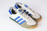 Vintage Adidas Rom Sneakers US 6 City series whit blue 90s made in Taiwan shoes trainers