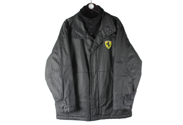 Vintage Ferrari Jacket Medium black small logo racing 90s Michael Schumacher retro Formula 1 F1 jacket