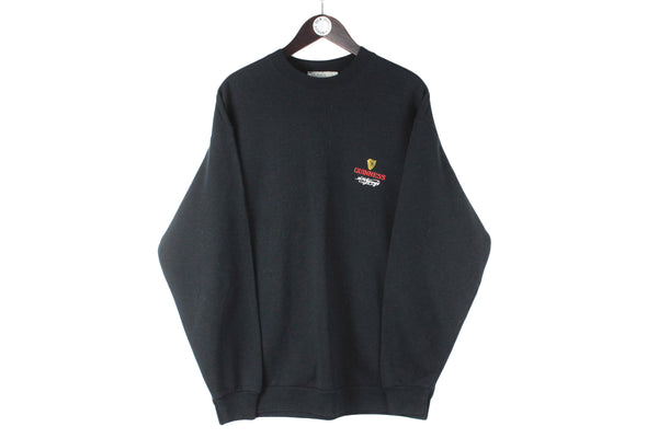 Vintage Guinness Sweatshirt black small logo 90s crewneck sport jumper beer stout pullover