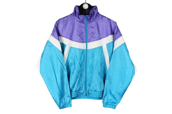 Vintage Adidas Track Jacket Women’s Large size men's sport windbreaker full zip suit wear rare retro 90's 80's style jumper streetwear old school multicolor