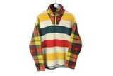 Vintage United Colors Of Benetton Fleece 1/4 Zip Small sweater 90's multicolor jumper