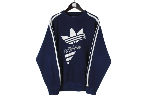 Vintage Adidas Sweatshirt XLarge size men's sport pullover crewneck suit wear rare retro 90's 80's style cotton big logo long sleeve jumper streetwear old school