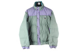 Vintage Salewa Puffer Jacket green purple 80s retro sport outdoor down jacket small logo 