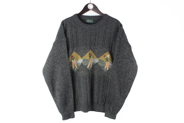 Vintage Golf Sweater  golfer jumper 90s pullover retro sport wear