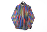 Vintage Missoni Shirt Large multicolor 90s abstract pattern luxury blouse
