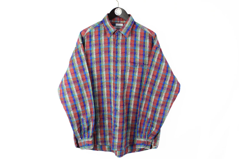 Vintage Missoni Shirt Large plaid multicolor 90s luxury shirt