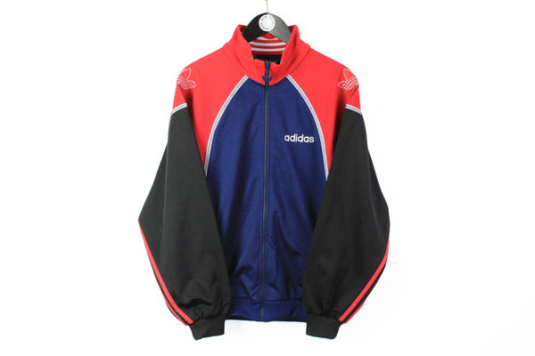 Vintage Adidas Track Jacket Medium big logo 90s full zip windbreaker 