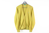 Vintage Fred Perry Cardigan Large yellow 80s uk casual culture
