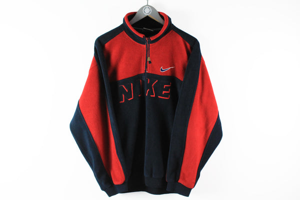 Vintage Nike Fleece Large / XLarge blue red big logo 90s 