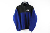 Vintage The North Face Fleece Medium blue black 90s full zip sweater