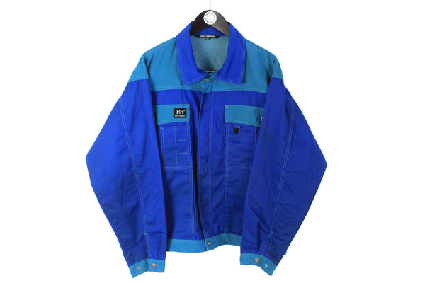 Vintage Helly Hansen Jacket Large / XLarge blue work wear street style 90's heavy cotton coat