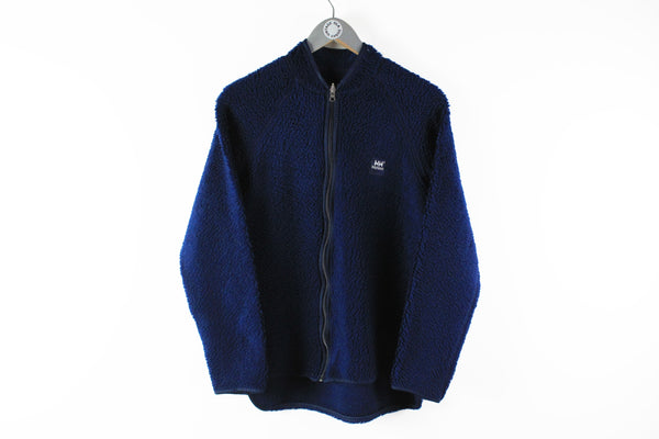 Vintage Helly Hansen Fleece Small / Medium navy blue outdoor classic ski full zip sweater