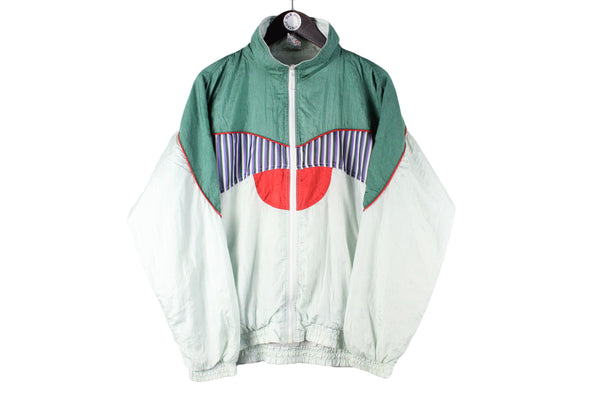 Vintage Puma Tracksuit jacket and pants 90s retro classic green white sport track jacket and pants