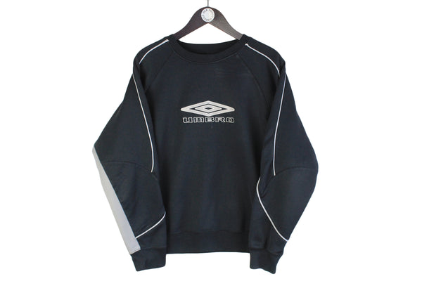 Vintage Umbro Sweatshirt black big logo 90s crewneck UK style